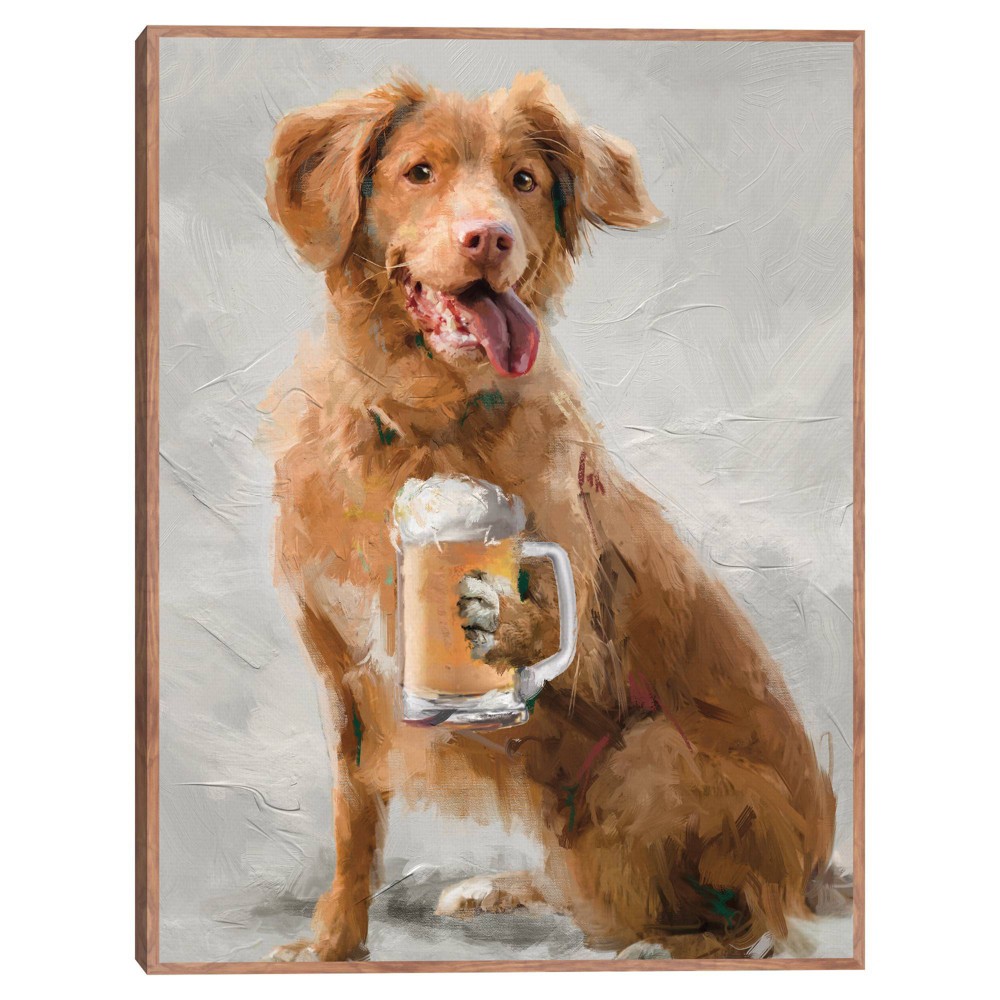 Photos - Wallpaper Happy Hour Canine Unframed Wall Canvas - Masterpiece Art Gallery