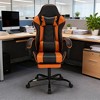 KWPZQEB Ergonomic Office Chair with Footrest, Height Adjustable Racing Style Computer Chair w/ Lumbar Support, High Back & Linkage Armrests - 2 of 4