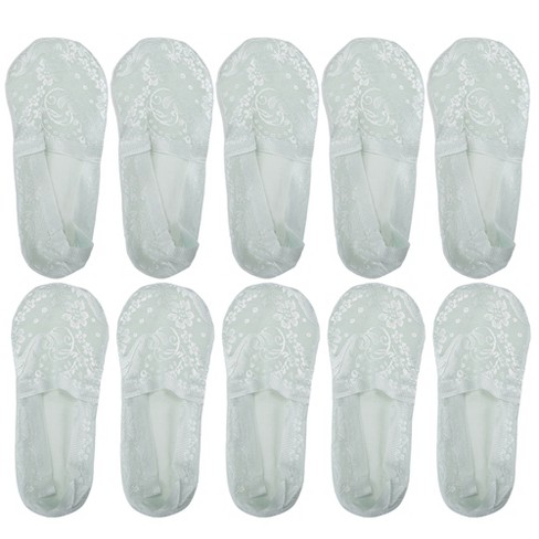 10 pieces = 5 pairs Women Cotton Invisible No show Socks non-slip