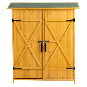 Outdoor Storage Shed with Lockable Door, Wooden Tool Storage Shed - 1 of 4