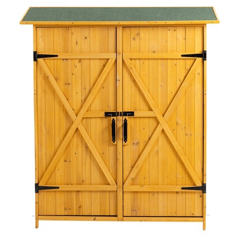 Outdoor Storage Shed with Lockable Door, Wooden Tool Storage Shed - image 1 of 4