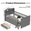 JUJABU Wooden Twin Platform Bed Frame with 4 Storage Drawers, Guardrail Headboard & Ladder for Kids - 4 of 4