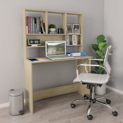 vidaXL Desk with Shelves Sonoma Oak 43.3 in.x17.7 in.x61.8 in. Engineered Wood