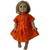Doll Clothes Superstore Handmade Vibrant Orange Silk Party Dress for 18-Inch Girl Dolls - 2 of 4