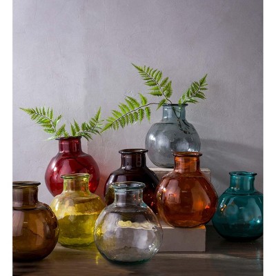 VivaTerra Oval Recycled Glass Balloon Vase, 12"