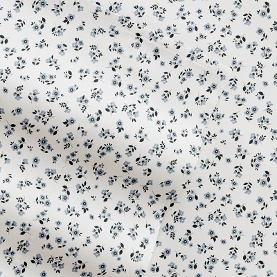 Ivory Floral Twin Microfiber Duvet Cover Set