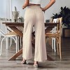 Women's Solid Color Casual Straight - Leg Textured Fabric Wide - Leg Pants, Loose Comfortable Trousers for Daily Wear - 3 of 4