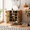 BEAFUP 4-Doors Rattan Mesh Storage Cabinet, Sideboard with Eight Storage Spaces, for Entryway, Living Room, Hallway - 2 of 4