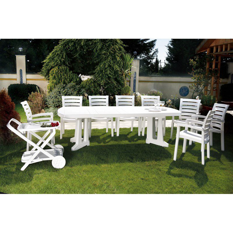 Marina Resin Patio Dining Arm Chair in White - Set of 4 - Compamia, 4 of 5