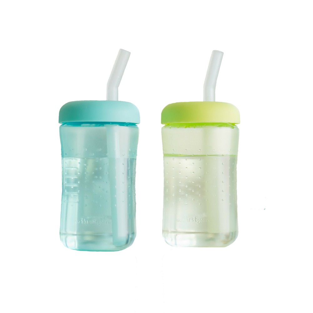 Photos - Glass The First Years 7oz Squeeze and Sip Straw Cup - 2pk
