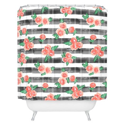 Watercolor Shower Curtain Red - Deny Designs