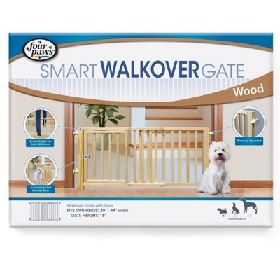 Four Paws Walk Over Wood Safety Gate with Door- DS