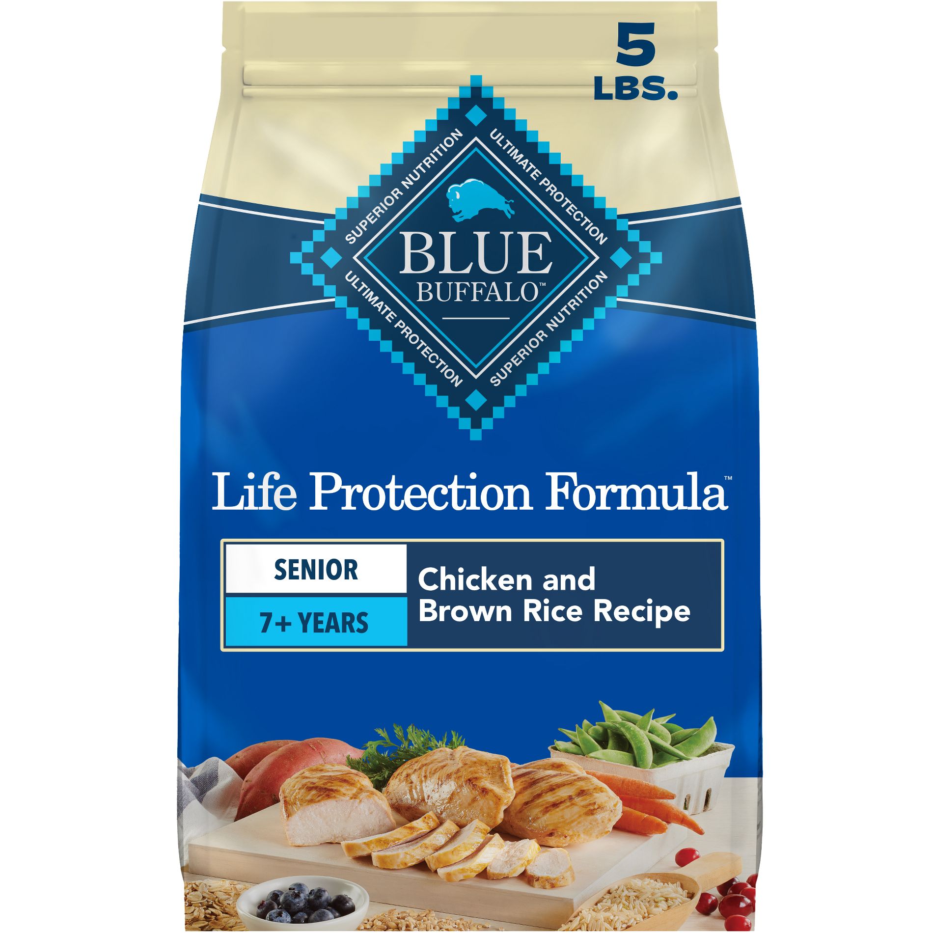 Blue Buffalo Life Protection Formula Natural Senior Dry Dog Food with Chicken and Brown Rice