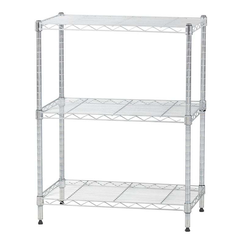 IRIS 3 Tier Metal Wire Shelving Unit Silver, 1 of 9