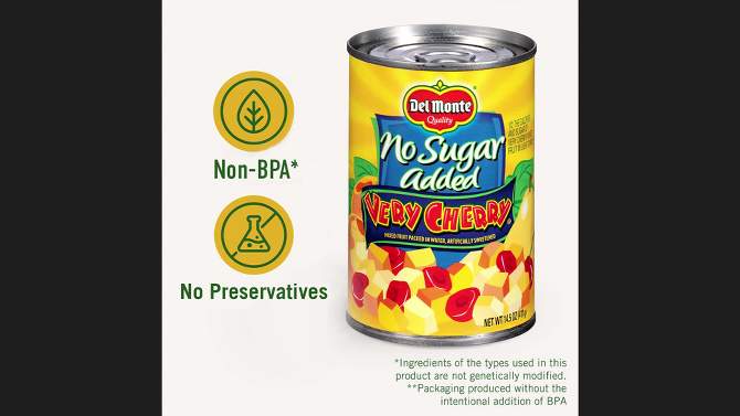 Del Monte No Sugar Added Very Cherry Mixed Fruit - 14.5oz, 2 of 6, play video