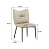 Luck Live Dining Chairs Set of 2 Leather Upholstery Metal Frame - 4 of 4