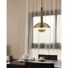 Cal Lighting Lakeland 15W Intergrated Dimmable Led Metal/Rubber Wood Pendant Light with Half Domed Metal Shade - 2 of 4