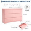 6 Drawer Dressers for Clothes Storage for Bedroom, Wood Storage Double Dresser for Bedroom, Living Room, Entryway - 2 of 4