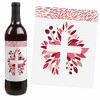 Big Dot of Happiness First Communion Pink Elegant Cross - Girl Religious Party Decorations for Women and Men - Wine Bottle Label Stickers - Set of 4 - 3 of 4