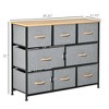 CAVINAS Bedroom Dresser with 8/9 Fabric Drawers,Storage Tower Chest of Drawers with Steel Frame and Wood Top,Dark Gray - 3 of 4