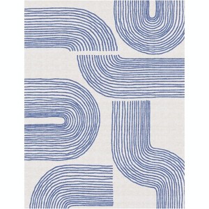 Machine Washable Area Rugs with Non-Slip Backing - Soft Vintage Farmhouse Grid Pattern No Shedding Low Pile Carpet for Living Room - 1 of 1