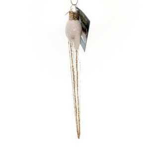 Old World Christmas 6.25 In Sparkling Icicle Ornament Snow Covered Drop - 1 of 3