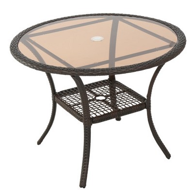 Vynxaria Outdoor  Resin Table All Weather small Coffee Table for Garden Yard Patio Deck Balcony Shed Front Porch