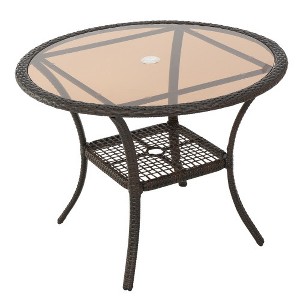 Vynxaria Outdoor  Resin Table All Weather small Coffee Table for Garden Yard Patio Deck Balcony Shed Front Porch - 1 of 4
