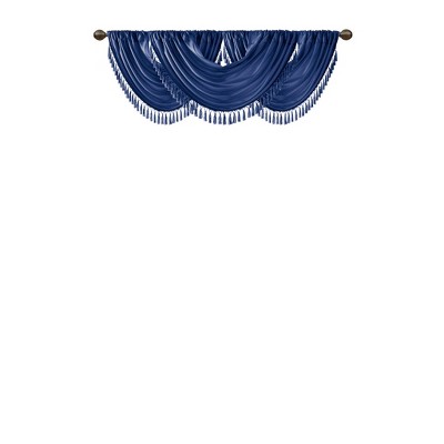 Gracie Mills Aurelius Faux Silk Sheen Waterfall Embellished Valance