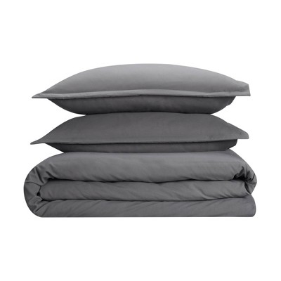Simply Clean Gray Full/Queen Duvet Cover Set