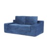 PDTEND Corduroy Loveseat Sofa - Reversible Cushion with Pillows, Deep Seat Comfort for Living Room & Bedroom - 2 of 4