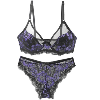 Buy online Purple Polka Dots Lace Bra And Panty Set from lingerie for Women  by Bralux for ₹1350 at 10% off