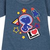 Girls' - Peanuts - Space Snoopy Flair Graphic Short Sleeve Fleece Dress - 2 of 4