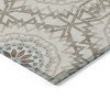 Beige Brown And Teal Blue Floral Medallion Washable Indoor Outdoor Area Rug - 4 of 4