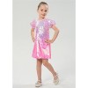 2Bunnies Girls' Bubble Gum Sequin Puff Sleeve Dress - 4 of 4