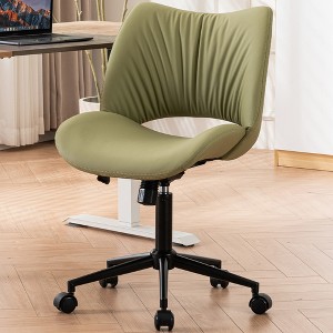 YOUNIKE Swivel Office Chair Modern Adjustable Desk Executive Task Chair Leather Rolling Side Vanity Chair 24.41"Wx25.2"Dx(29.92-33.07)"H - 1 of 4