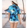 LA LEELA Button Down Shirt for Women Summer Beach Short Sleeve Tropical Vacation Hawaiian T-Shirt Coverup Dress Shirts Tops for Women - 4 of 4