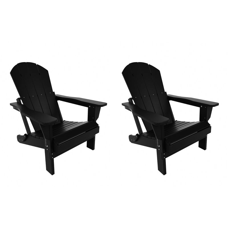 WestinTrends Malibu HDPE Outdoor Patio Folding Poly Adirondack Chair (Set of 2), 1 of 12