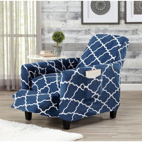 Blue recliner slipcover hot sale