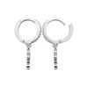 Saint Roman Sterling Silver Hoop Earrings with Zirconium Oxide, Rhodium Plated, 0.65" x 0.65" - 3 of 3