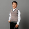 Hope & Henry Boys' Organic V-Neck Intarsia Sweater Vest, Merry Intarsia Stripe, Medium - 2 of 4