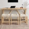 KWPZQEB 59'' Bar Table with Power Outlet, Dining Table Set with 3 Upholstered Stools, 4 Piece Bar Table and Chairs Set for Kitchen, Living Room - 2 of 4