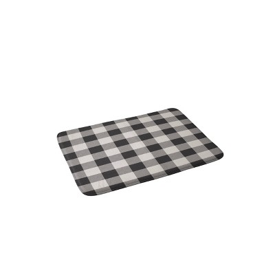 Zoe Wodarz City Plaid Memory Foam Bath Mat Black/White - Deny Designs