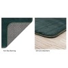 Bathroom Rug Set-2-Piece Memory Foam Bathmats-Striped Microfiber Top-Non-Slip Absorbent Runner for Bathroom or Kitchen by Hastings Home (Green) - 3 of 4