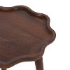Kate and Laurel Alezar Scallop Wood Side Table, 15x15x22, Walnut Brown - 3 of 4