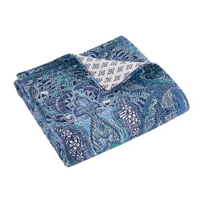 Bellamy Teal Quilted Throw - Levtex Home