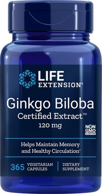 Ginkgo Biloba Certified Extract 120 mg by Life Extension  -  365 VegCap