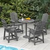 Costway 1/2/4 PCS Tall Bar Stool HDPE Patio Chair with Armrest Footrest Home Indoor Outdoor Gray - 2 of 4