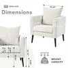 ACEPANO Upholstered Fabric Accent Armchair With Pillow,Wood Legs-Beige - 2 of 4