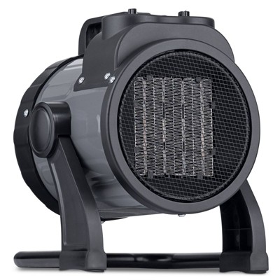 NewAir 1500W Electric Compact Portable Ceramic Fan Forced Garage Heater Gray